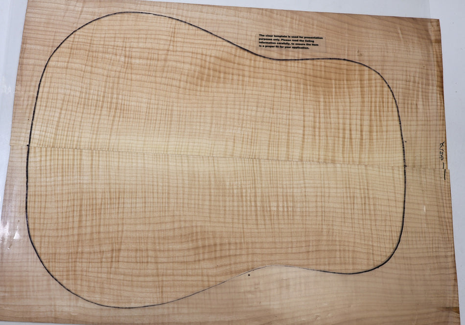Back & Side set Maple Flame, Dreadnought (GREAT FIGURE) - Stock# 6-8357