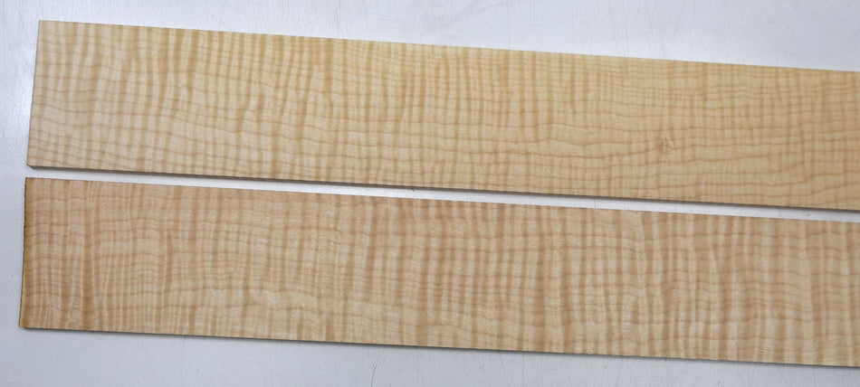 Maple Flame Fingerboards, 2 pieces, 22" long, unslotted (HIGH FIGURE 4★) - Stock# 6-8358