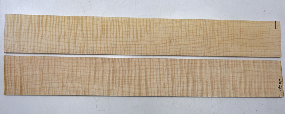 Maple Flame Fingerboards, 2 pieces, 22" long, unslotted (HIGH FIGURE 4★) - Stock# 6-8358