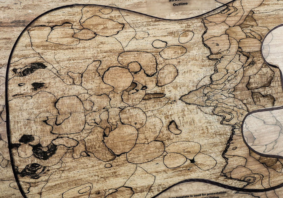 Spalted Maple Guitar set 8.8.mm thick (HIGH FIGURE 4★) - Stock# 6-8363