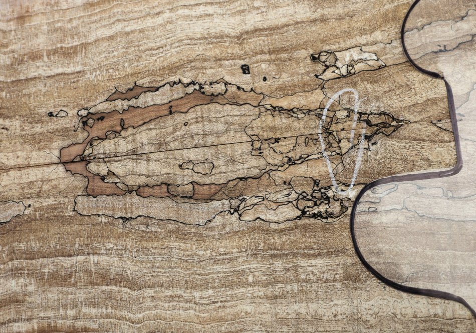 Spalted Maple Guitar set 8.6.mm thick (Great Figure 3★, 2nd) - Stock# 6-8364