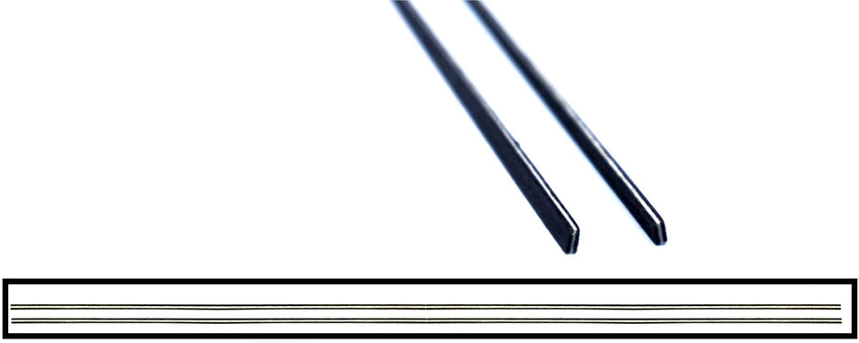 Guitar Purfling (Wood) Black / White / Black, 1.2 wide x 2.5 x 850mm, 2 piece set