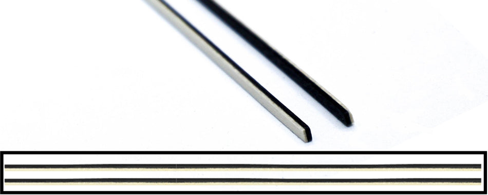 Guitar Purfling (Wood) Black / White, 1.25 wide x 2.0 x 850mm, 2 piece set