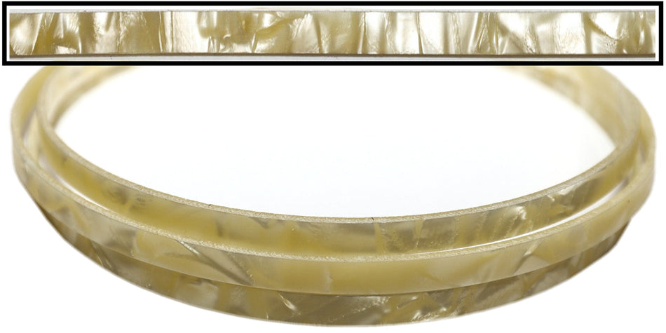 Plastic Guitar Binding, 54" long piece 2 x 7 x 1380mm (Yellow Pearl) Celluloid