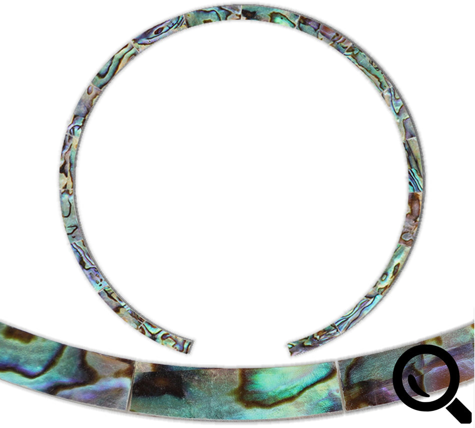 Laminated Abalone Curved Rosette maker, 18 pieces (20 * 5 * 1.5mm) 58.5R inner diameter