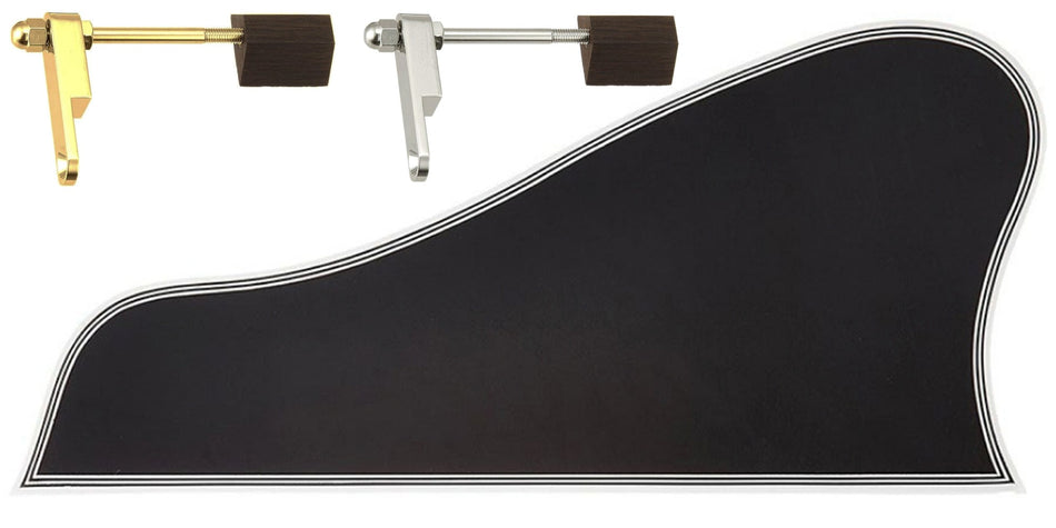 Archtop Pickguard Assembly, Black with Nickel or Gold braket