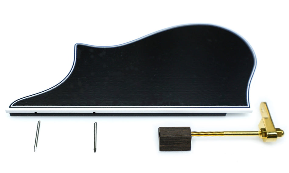 Mandolin Pickguard Assembly, F-Model Black with Nickel or Gold braket