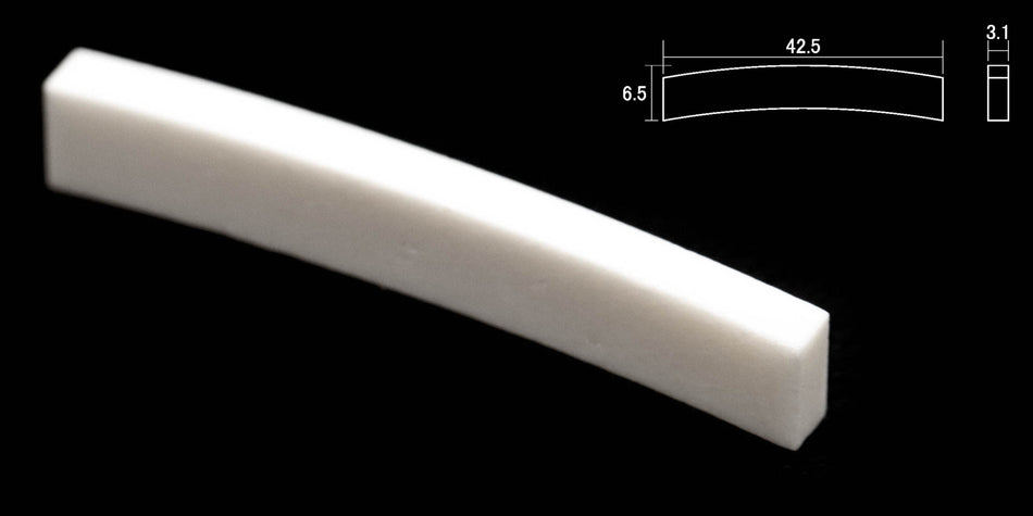 Shaped Nut, Bleached Bone 42.5 * 6.5 * 3.1mm, 180R for Fender style Guitars