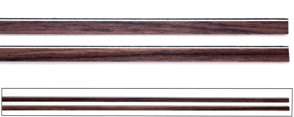 Rocklite Sundari Guitar Binding, Rosewood-type with White+Black lines, 2 piece set 825 mm long