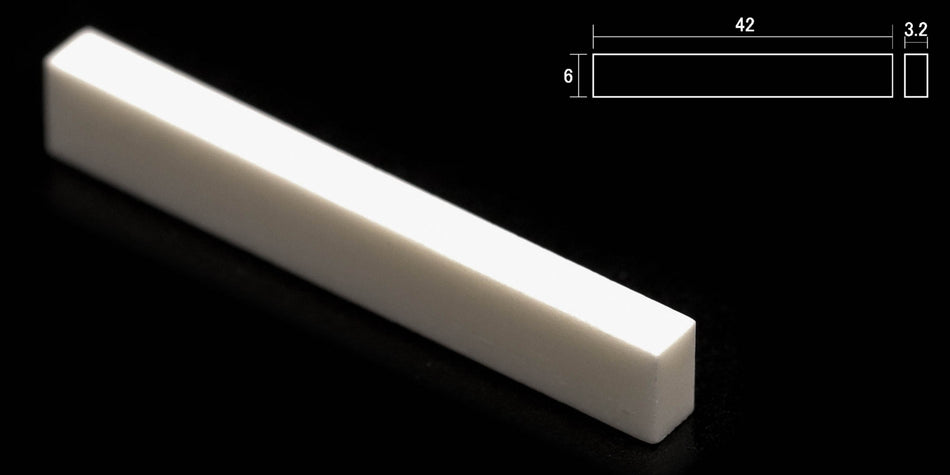 Bleached Bone Nut blank 42 * 6 * 3.2mm for Acoustic & Electric Guitars