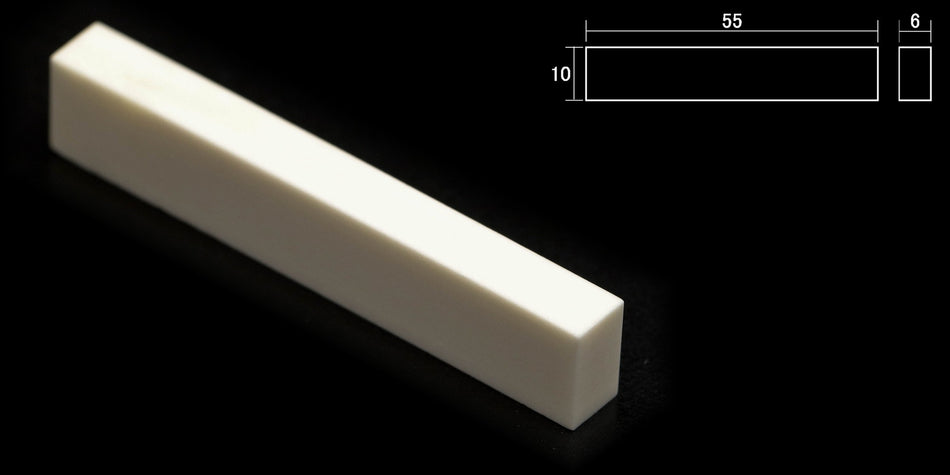 Bleached Bone Nut blank 55 * 10 * 6mm for Acoustic & Electric Guitars