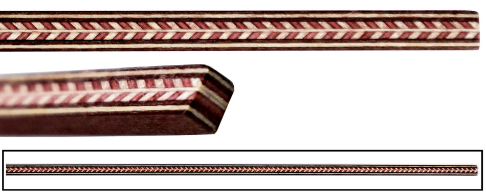 Back Center Strip Guitar Inlay #310 Red Herringbone