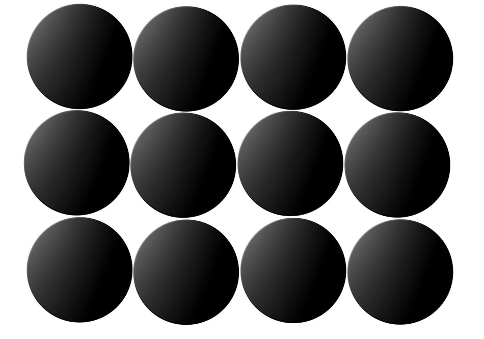 Round Black Plastic Guitar Position Markers, 12 pieces