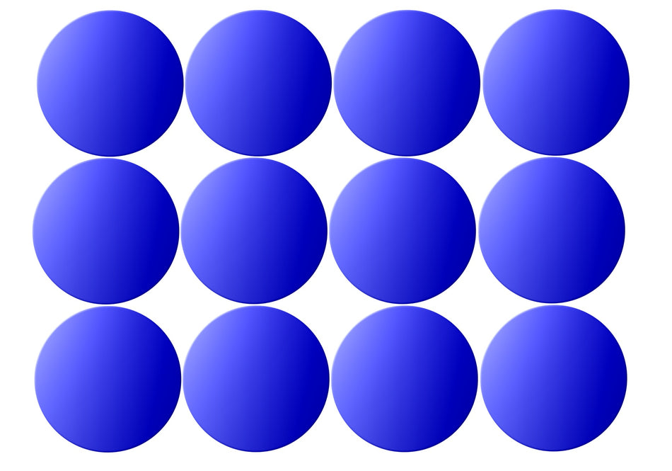 Round Blue Plastic Guitar Position Markers, 12 pieces