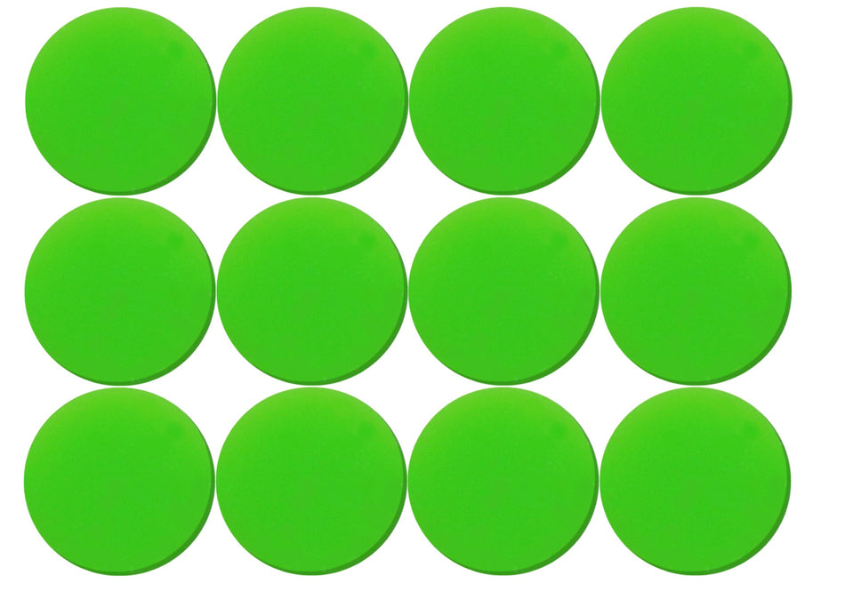 Round Green Plastic Guitar Position Markers, 12 pieces