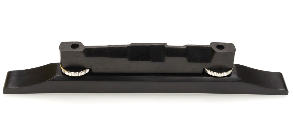 Machined Bridge for Archtop, Compensated, Ebony, Nickel thumbwheel