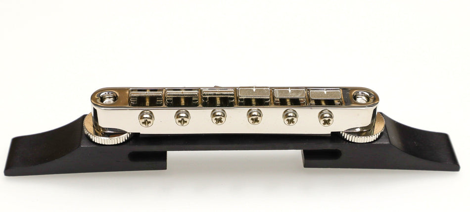 Machined Bridge for Archtop with GOTOH GE104B Tune-o-matic Bridge & Saddle (Ebony/Nickel)