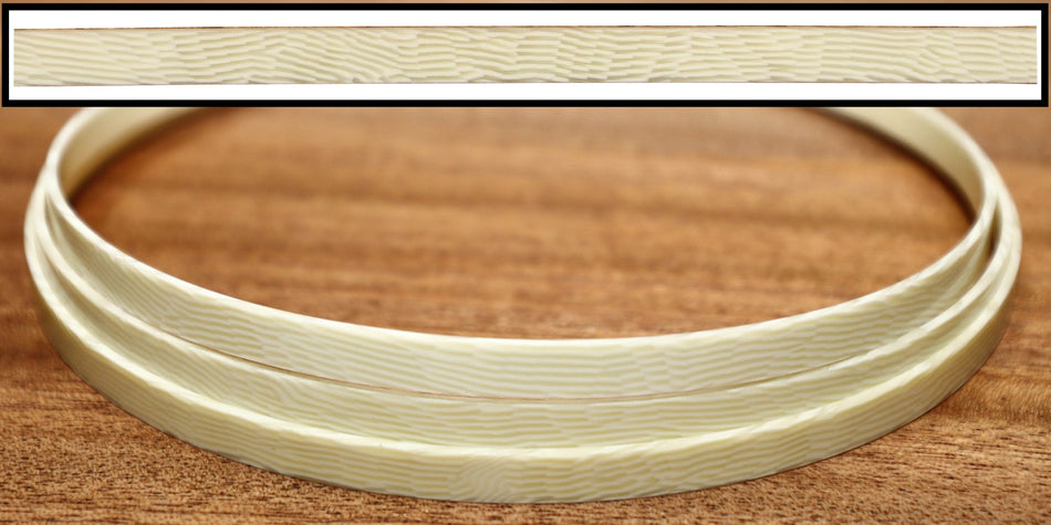 Plastic Guitar Binding, 54" long piece 1.5 x 6 x 1380mm (Ivoroid Mesh) Translucent Celluloid