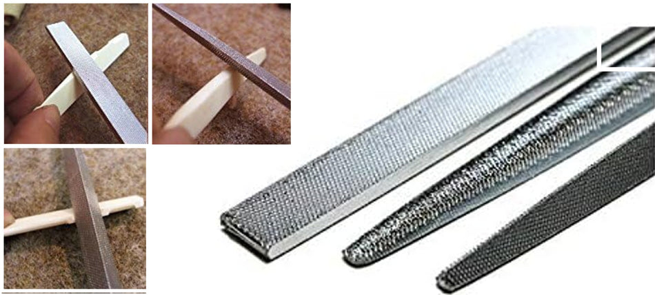 No-clog Nut & Saddle Shaping Files, Set of 3 (Flat, Half-round, Triangle)