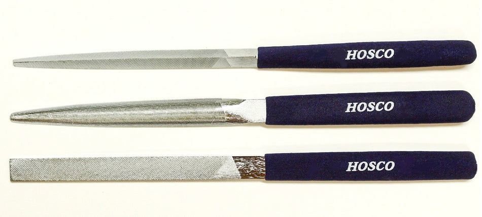 No-clog Nut & Saddle Shaping Files, Set of 3 (Flat, Half-round, Triangle)