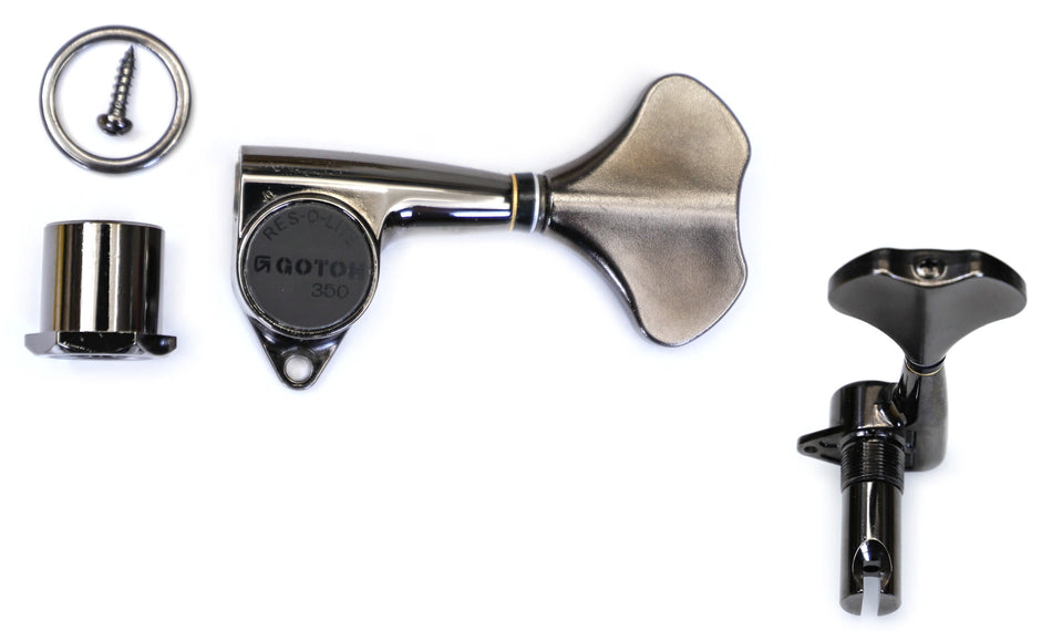 Gotoh GB350(CK) Res-o-Lite Compact Bass Tuners, 4-Left (Cosmo Black)