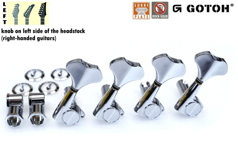 Gotoh GB350(C) Res-o-Lite Compact Bass Tuners, 4-Left (Chrome)
