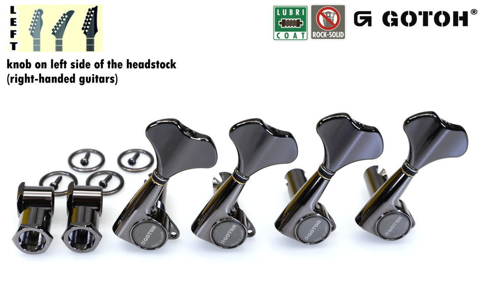 Gotoh GB707(CK) Compact Bass Tuners, 4-Left (Cosmo Black)