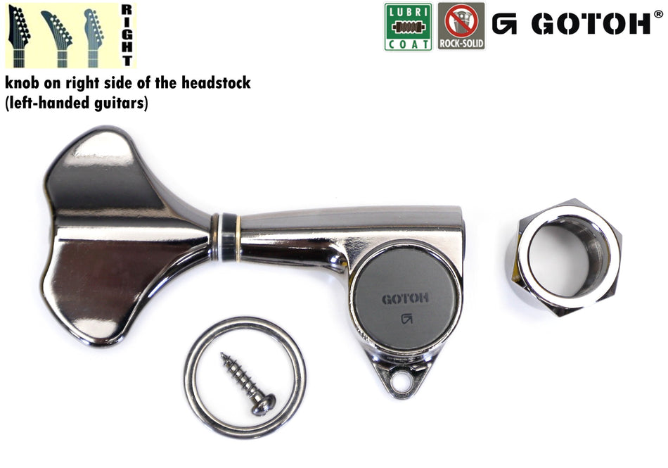 Gotoh GB707(CK) Compact Bass Tuner, 1 Right* for Left-Hand (Cosmo Black)