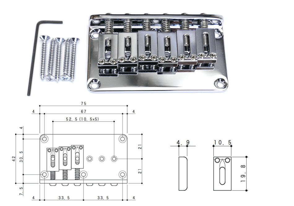 Gotoh GTC102 Hardtail Bridge (Steel) for Strat-style guitars (choose finish)