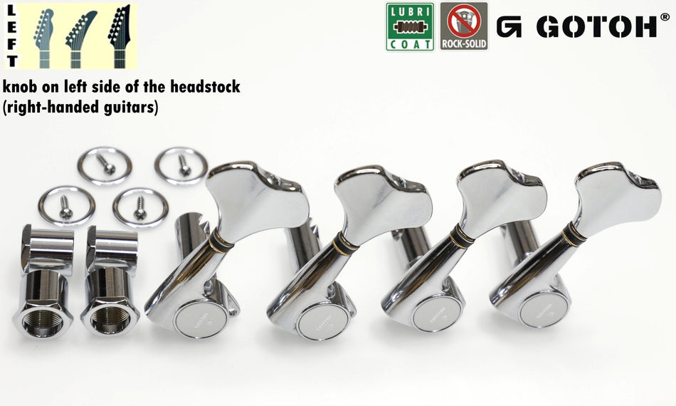 Gotoh GB707(C) Compact Bass Tuners, 4-Left (Chrome)