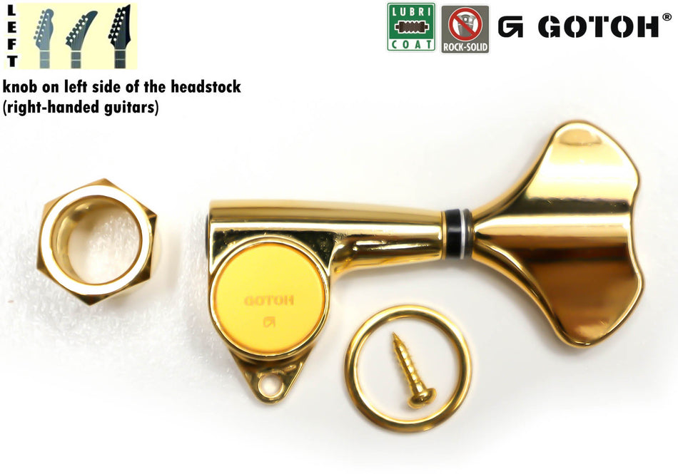 Gotoh GB707(G) Compact Bass Tuner, 1 Left (Gold)