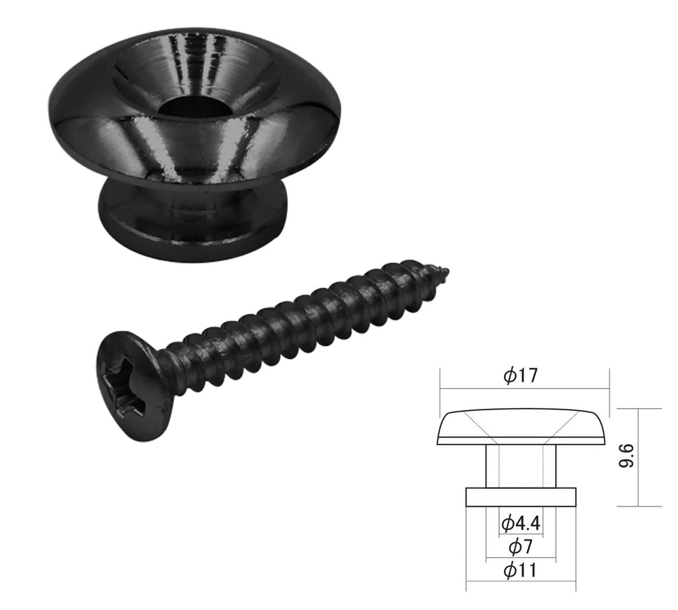 Strap Button for Guitars, Large (choose finish)