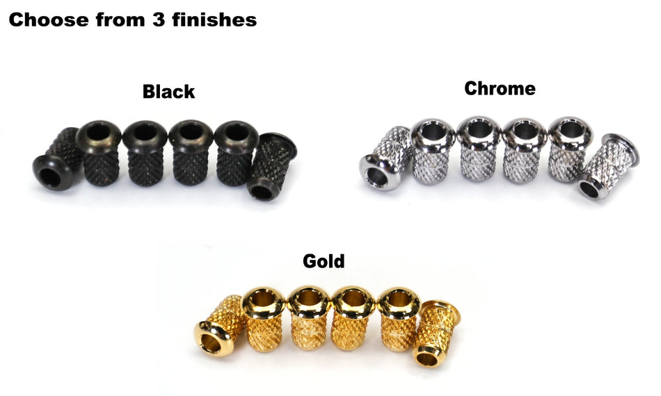 String Ferrules with top lip, 4.4mm diameter, set of 6 (choose finish)