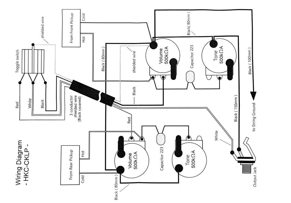 Wiring Kit for LP-type Guitars, CTS + SwitchCraft Upgade (Black)