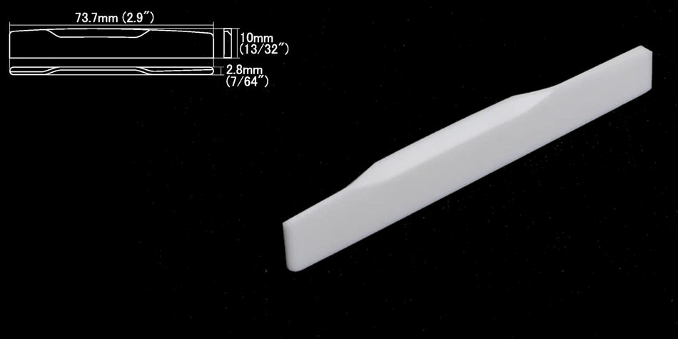 Shaped Saddle, Bleached Bone 73.7 * 10 * 2.8mm, for Martin Guitars