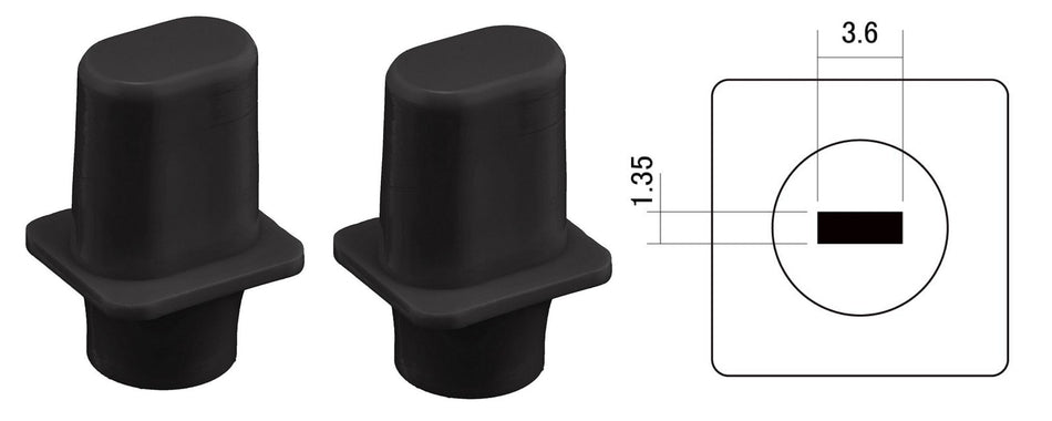 Tele-style Hat Switch Knobs, Metric, set of 2 (choose color)