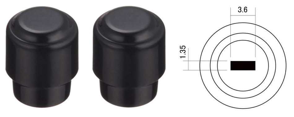 Tele-style Barrel Switch Knobs, Metric, set of 2 (choose color)