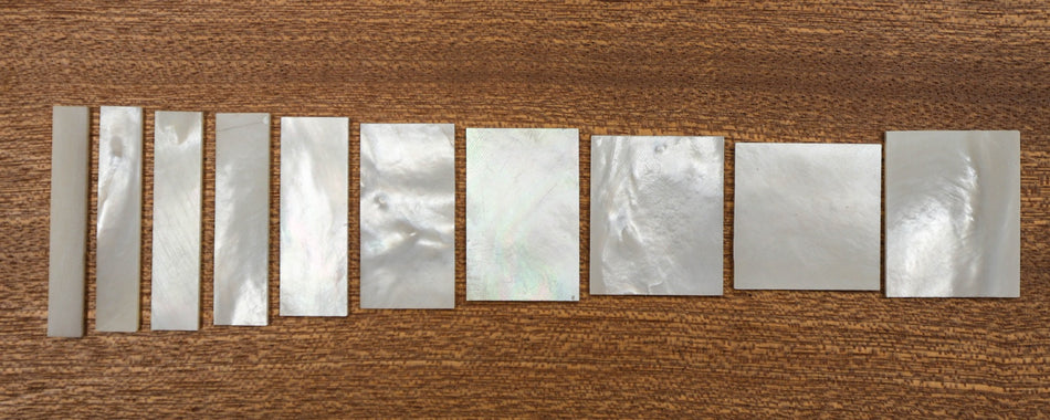 Mother of Pearl Position Marker Inlay, Pre-Cut 10 piece set, Les Paul Style