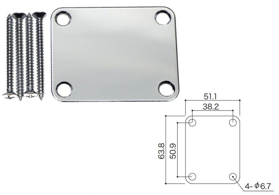 Gotoh NBS-3 Steel Neck Plate (choose finish)