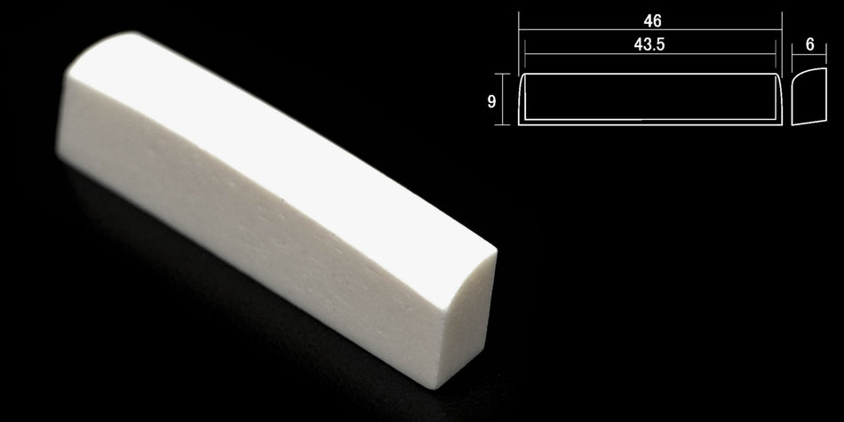 Shaped Nut, Bleached Bone 43.5-46 * 9 * 6mm for Martin Guitars