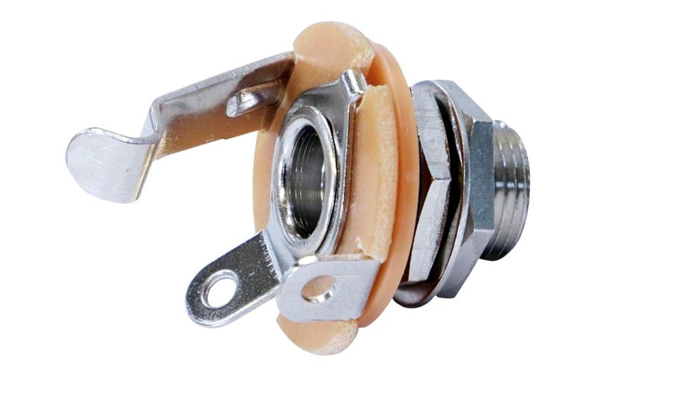 Short Output Jack, Mono 9mm dia. 8mm long, Nickel