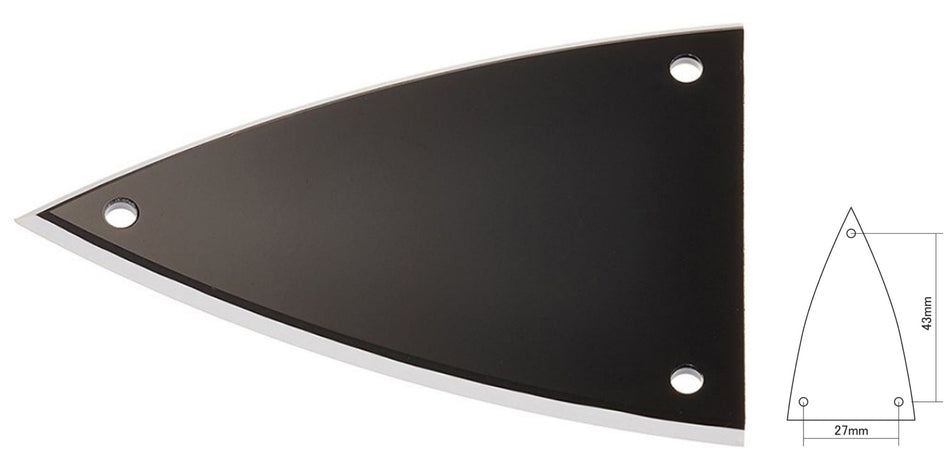Truss Rod Cover, Triangular, Black 2-ply