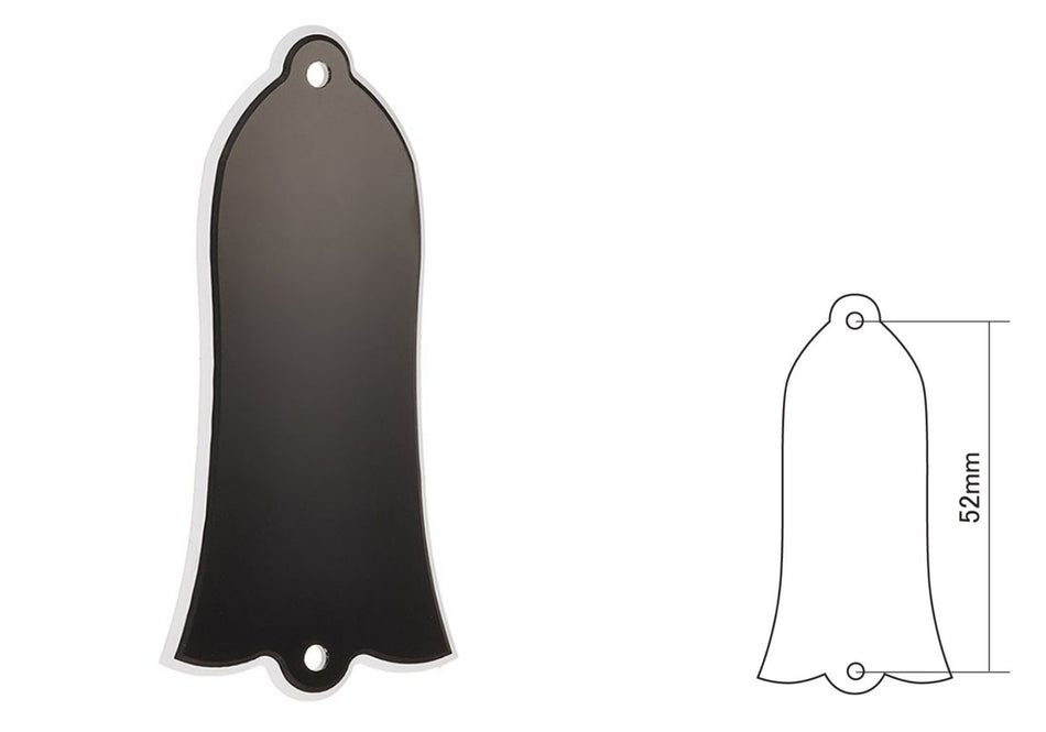Truss Rod Cover, Les Paul Bell Style, Black 2-ply