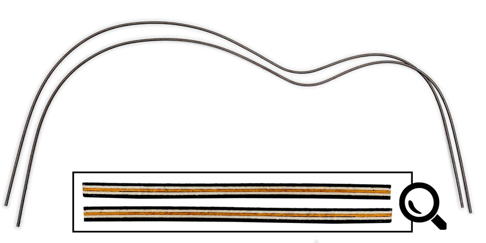 Guitar Purfling (Wood) Pre-Bent 2 piece set, OM/Folk, Black/White/Orange