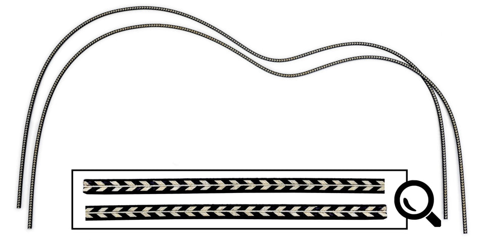 Guitar Purfling (Wood) Pre-Bent 2 piece set, Classical, Herringbone Black/White