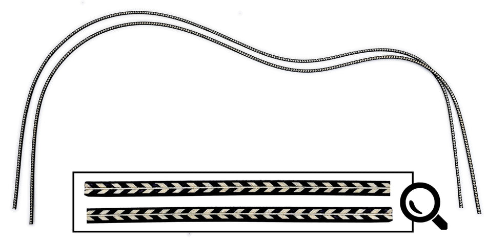 Guitar Purfling (Wood) Pre-Bent 2 piece set, Dreadnought, Herringbone Black/White