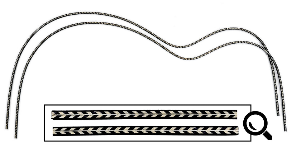 Guitar Purfling (Wood) Pre-Bent 2 piece set, OM/Folk, Herringbone Black/White