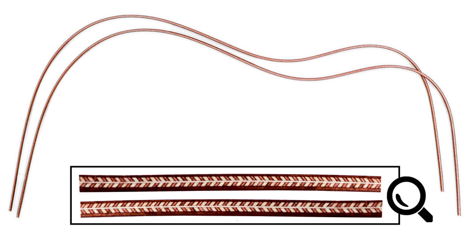 Guitar Purfling (Wood) Pre-Bent 2 piece set, Dreadnought, Herringbone Red/White