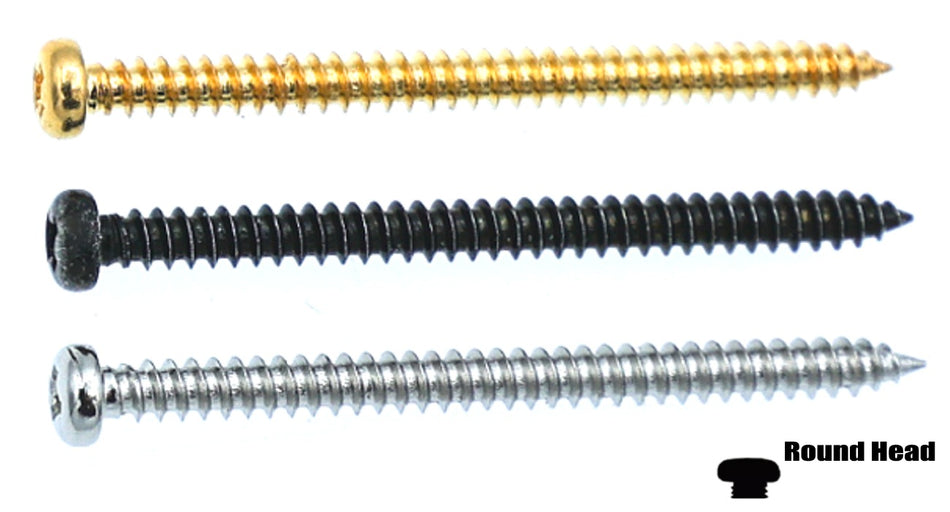 Pickup Height Screws for Solidbody (4 pack) Round Head 2.6 * 35 mm (choose finish)