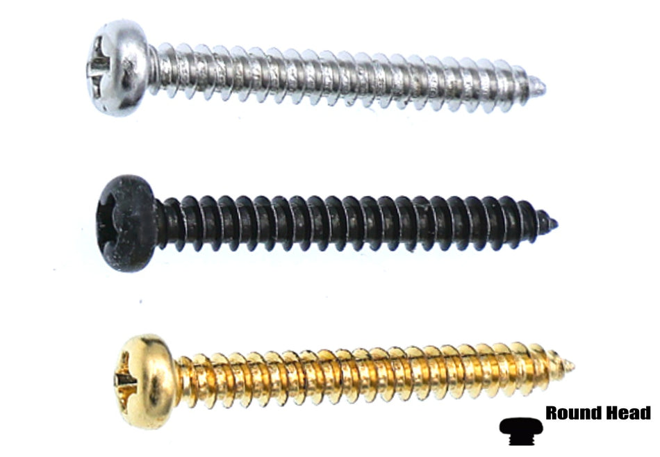 Pickup Mounting Screws (4 pack) Round Head 3 * 24.6 mm (choose finish)